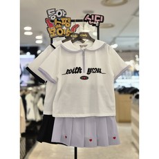 신디키즈 동아쇼핑점 여아"꾸안꾸@2025년~~여름신상@사랑스럽고 멋스러운 캐주얼룩 치마상하세트"러블리 상큼 카라 집업 화섬 스커트 셋업@@초등 여아 아동 데일리 스커트 상하세트@@