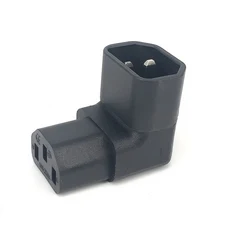 수-암 연장 각도 AC 변환기 3 핀 90 도 아래 IEC 320 C14 ~ C13 왼쪽 직각 어댑터, 03 Up Angle, 03 Up Angle