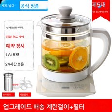 보양주전자 가정용 두껍게 다기능 차 달인 약주전자 전자동 유리 고온내성 화차 다기, 업그레이드+차끓이기필터, 1개