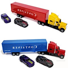 HM 미니카 2개 포함 트럭장난감 대형덤프트럭장난감, 레드,블루외 혼합색상, 1개