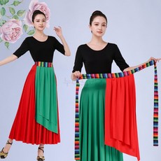 여성 댄스 퍼포먼스 원피스 레이스업 리본 스커트 무대의상 축제용 공연복 전통적인 스타일