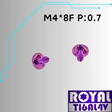ROYAL 鈦合金飛碟頭螺絲 M4*8F P:0.7 皇家紫, 1個