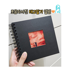 다판다 펜포함 초음파앨범 초음파 포토북 20매분량 태교일기장 임신선물 다이어리, 블랙(17cm x 17cm)