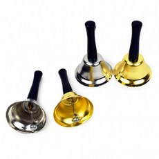 클래식 핸드벨 구세군종 호출종 핸드종 음악교구 인테리어테이블종 테이블종 유아악기 금색종 두부종, 1개, 65mm 금색