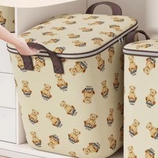 곰돌이 이불 정리함 겨울 가방 수납 옷 대용량 옷장 파우치, 1개, 100L
