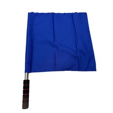 스포츠 심판 깃발 세트(폴+폼 손잡이) 축구 핸드 깃발 럭비 라인맨 깃발 심판 보조 장비 소형 신호 깃발 스테인리스 스틸 스포츠 경기용(파란색), 2개, BLUE