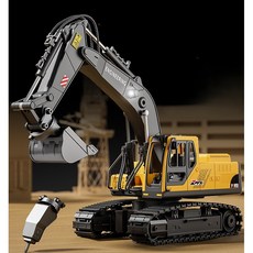RC굴삭기 포크레인 대형 중장비 무선 조종 입문용 유압 원격제어 건설, 1개, 굴삭기 + 브레이커 + 버킷 배터리 1개