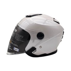 더뉴 RS10 신형 오토바이 헬멧 오픈페이스 초경량 썬바이저 내장 고급헬멧 안티포그쉴드, M, 펄화이트