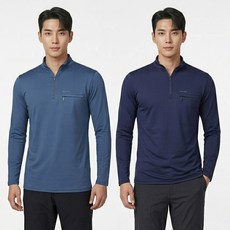 <스타일랑> (1+1) 남성 스판 등산복 긴팔 집업 티셔츠_가슴포켓 코어액션