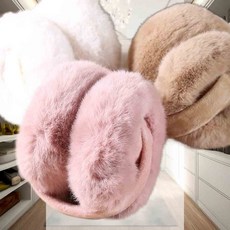 토끼털 방한 귀마개 스키귀도리 귀돌이 겨울용귀도리 이어워머 겨울용 소프트귀마개, 화이트 FREE