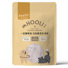 HOOLI 低脂雞里肌凍乾 100% 原切肉塊 動福友善認證雞肉, 160g, 1個, 雞肉