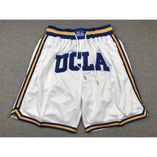 저스트 돈 UCLA 대학 에디션 화이트 로고 자수 지퍼 포켓 볼 팬츠 반바지