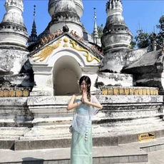 태국 미얀마 여성 다이 의상 민족 공연 무용 전통 스타일 드레스, 01 one size, 16 33