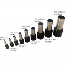 100개 1.5mm²~50mm² A.W.G # 22~ 1 절연 페룰 케이블 러그 단일 와이어 커넥터 압착 단자 블록 E 모델, 02 Black, 09 E1508