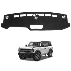 포드 브롱코 2021 2022 2023 2024 2025 자동차 내부 대시보드 커버 매트 미끄럼 방지 대시매트 햇빛 가리개 눈부심 UV 광선 보호 액세서리 맞춤형 핏_13504, Compatible with Bronco 2021-20