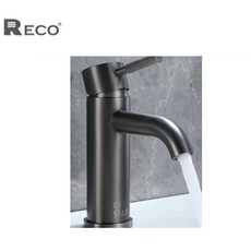 愛琴海廚房 美國RECO 105125-B 黑色霧面面盆龍頭 SUS304不鏽鋼無鉛龍頭, 鈦灰, 1個