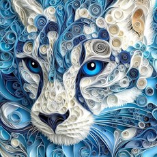 해외 Bgraamiens Puzzle-Blue Gaze-1000피스 호랑이 동물 퍼즐 종이 퀼링 아트 컬러 챌린지 직소 성인 및 미국매장정품+ 1848047, Blue Gaze.