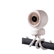瑞克倉庫 B4 數顯八爪嬰兒車風扇 八爪風扇 嬰兒車風扇 手持風扇 USB風扇 手機支架 八爪魚風扇, 嫩粉色, 1個