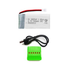 드론배터리 3.7v 720mah 1개 6IN1멀티충전기 1개 세트, (X5C) 720mah1개+6in1충전기1개