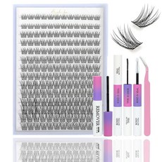 속눈썹 클러스터 키트 560개 키트 9-16mm 개별 연장 D 컬 플러피 위스피 인조 속눈썹(50D+60D 신제품 키트), SMY 08 Lash 9-16mm, Lash Clusters Kit, 1개