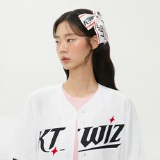 랩 LAP x KBO KT위즈(홈) 레터링 리본핀 AR7GA331, 화이트, 1개