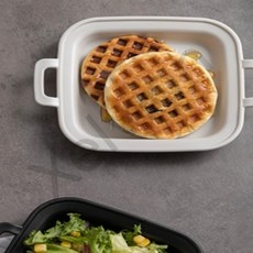 트레분 항균 플레이트 사각S 4색 간식용기 손잡이접시 브런치접시 간식접시, 블랙