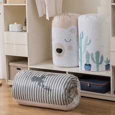 이사 준비 고급 이불 보관함 주머니 옷장 정리함 파우치 정리 집들이 선물 원룸 꾸미기 추천, 이불파우치(선인장), 1개