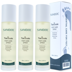 새니닥 토앤솔 풋케어 스프레이 티트리레몬그라스 발냄새제거제 발각질제거제, 3개, 100ml
