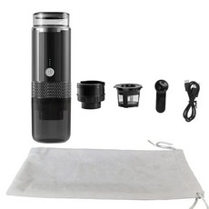 자동차 및 가정용 여행용 커피 메이커 용 무선 전기 휴대용 에스프레소 커피 머신 2 in 1 캠핑 캡슐 파우더 커피 메이커, Bla