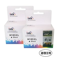 삼성 INK-M185 C185 SL-J1680 J1683 J1685 J1780W J1780DW J1785W 대용량 호환잉크 카트리지, 2개, 검정