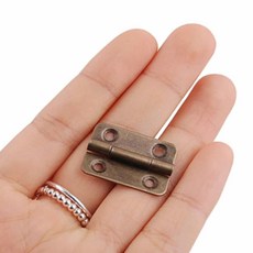 인프마켓 장식 경첩 약2cm 직각모 박스경첩 액자경첩 연결부품, 브론즈, 1개