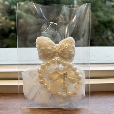 앤쏘홈 라부부옷 인형옷 소품 원피스 (인형미포함), 리본진주 드레스 - 화이트