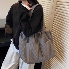 투니스 여성 코듀로이 스트링 캐주얼 심플 숄더백