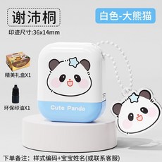 賽卓兒童姓名印章定製，防水不掉色幼兒園寶寶名字刻章，免費定製姓名，臺灣出貨, 亞克力卡通掛件印章-大熊貓, 1個