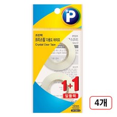 프린텍)크리스탈테이프 리필(1+1), 4개, CR1230-2/12x30m
