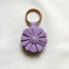 皮革花朵造型掛飾，多色可選, 太陽花紫色