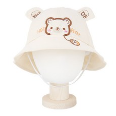 베이직엠 아동용 (4~7세) 버킷햇 털실 HELLO 곰돌이