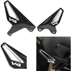 패니갈레 V4 R 2023 2024용 모터사이클 풋 가드 핏 CNC S 2022-2024 스트리트 파이터 풋페그 풋보드 풋레스트 프로텍터 액세서리 BK, black