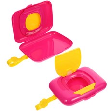 JOINPAYA 휴대용 물티슈 디스펜서 박스 뚜껑이 있는 재사용 가능한 여행용 홀더 야외 및 가정용 경량 보라색 플라스틱 케이스 2개