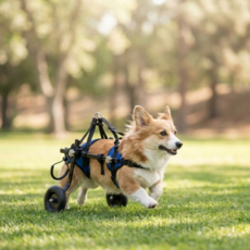 푸르픽 강아지 재활 휠체어 척추보조기 슬개골보호 뒷다리 보행기 소형 중형견