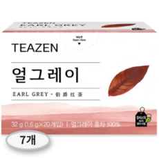 티젠 얼그레이 홍차 20개, 1.6g, 7개, 20개입