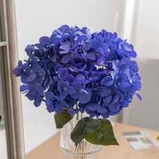 블랜딩수국부쉬 중 47cm 조화 인테리어, 1개, 다크퍼플