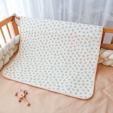 隔尿墊嬰兒防水可洗透氣寶寶四季牀墊水洗純棉大尺寸, 1個, 花朵:70*100cm