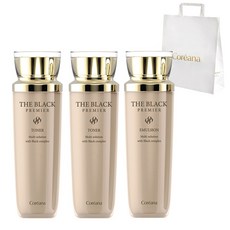 코리아나 더블랙 프리미어 토너 140ml 2개+에멀션 140ml+쇼핑백, 1세트