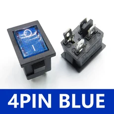 5PCS KCD1 2Pin 보트 자동차 로커 스위치 6A/10A 250V/125V AC 빨간색 녹색 파란색 검정색 버튼, 01 20PCS, 07 4Pin Blue  LED