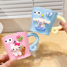 漱口杯子家用兒童刷牙杯洗漱杯可愛卡通kt貓男孩女孩兒童牙缸防摔 RPL2, 粉 藍 抱熊KT鬱香花黃星桂描藍結, 1個
