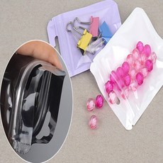 다모음집 1P 소분 지퍼백 6~10cm 귀걸이지퍼백, 6x10 - 화이트