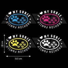 SUBARU Subie SUYA 寵物車貼 時尚家庭車貼, 1個, B 藍