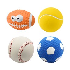 펫코노미 강아지 라텍스 공놀이 장난감 대형 4종 세트, 블루축구공+몬스터럭비공+테니스공+야구공, 1개