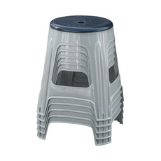 공룡플라스틱 플라스틱의자 편의점 간이 야외 행사용 포장마차 회전의자 5개, 회전의자 5개묶음(회색)